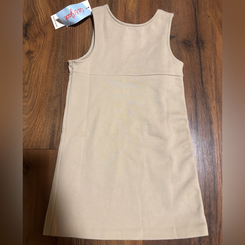 Cat & Jack Toddler Girls Adaptive School Uniform Sleeveless Dress - Khaki 3t - Picture 6 of 6
